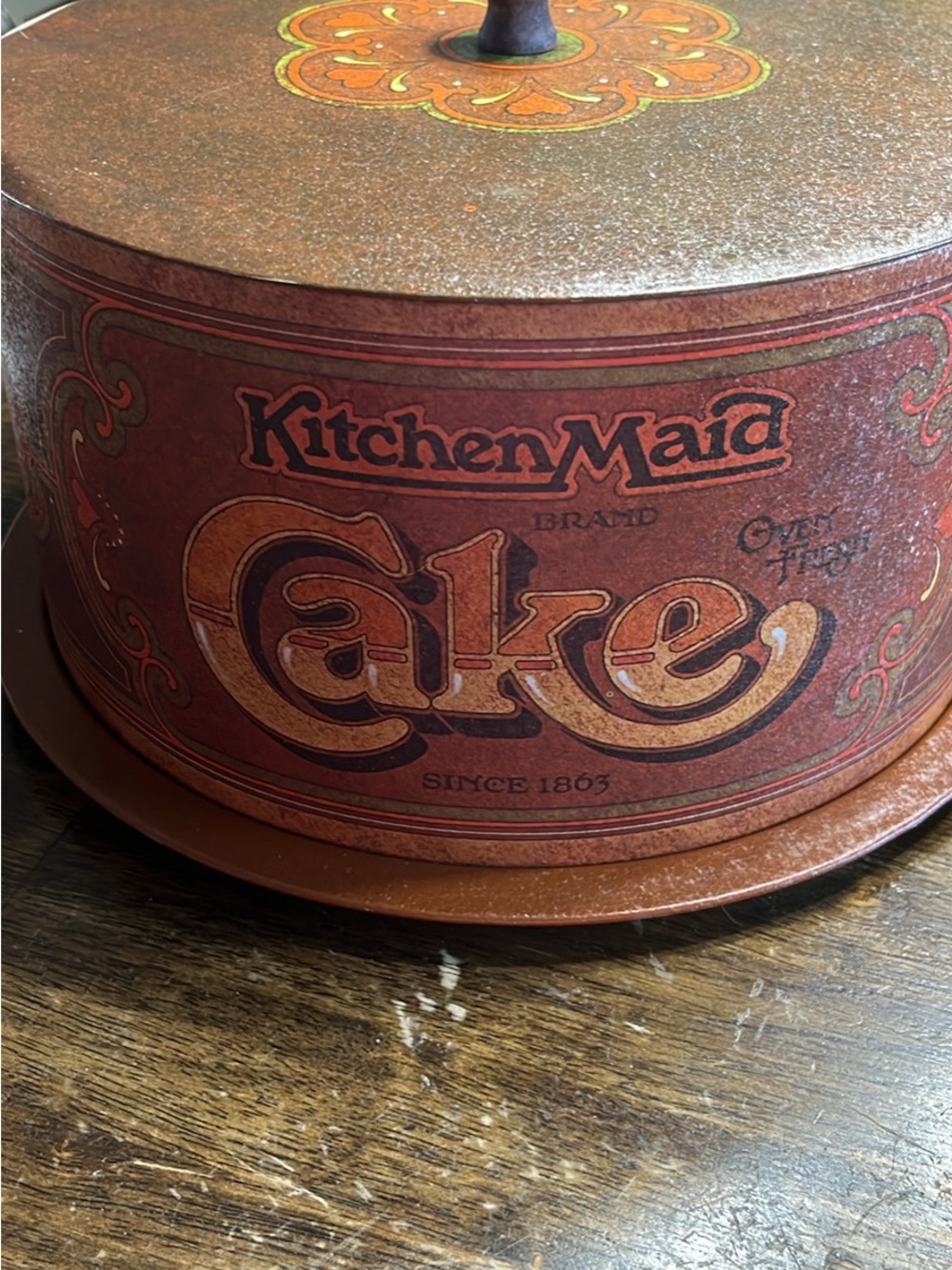 KitchenAid Red and Gold Decorative Cake Carrier